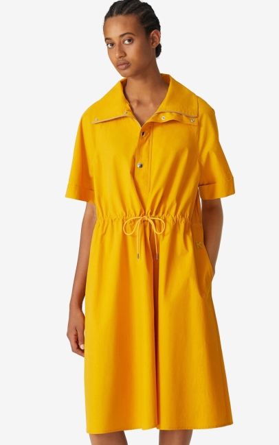 Kenzo Women Fitted Midi Dress Marigold